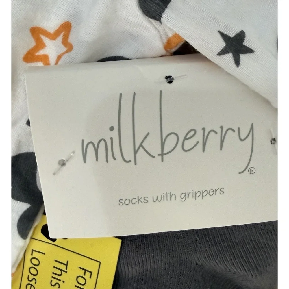 NWT Milkberry Halloween Cats & Pumpkin Bamboo Pajama Set 12m 3pc Set Pajamas
